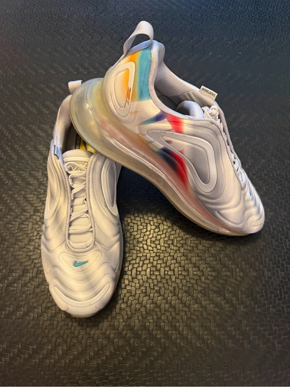 Nike Kids White Sneakers with Rainbow Accent